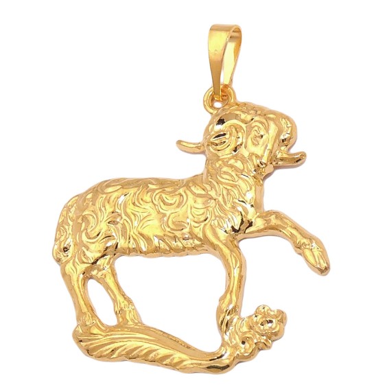 zodiac pendant aries gold plated