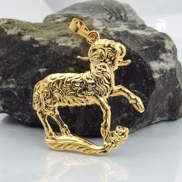 zodiac pendant aries gold plated