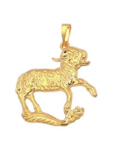 zodiac pendant aries gold plated