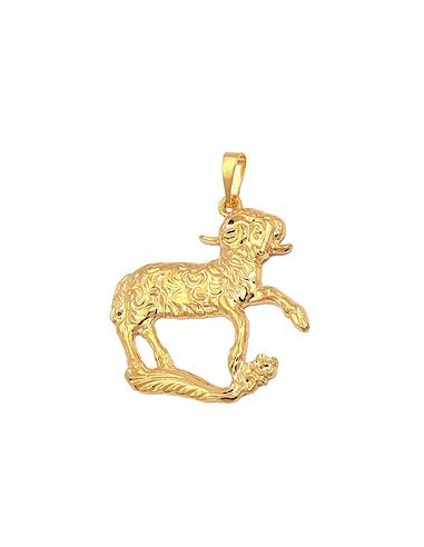 zodiac pendant aries gold plated