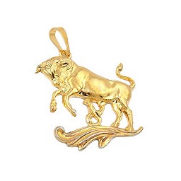 zodiac pendant taurus gold plated