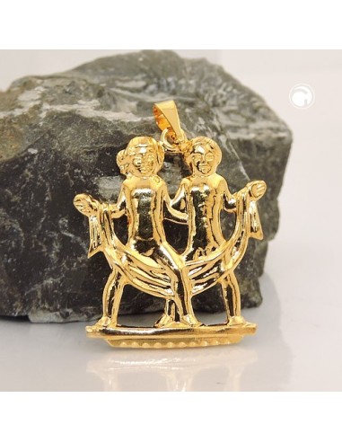 zodiac pendant gemini gold plated