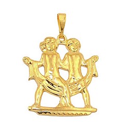 zodiac pendant gemini gold plated