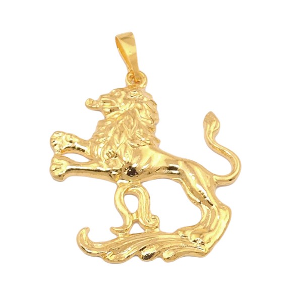 zodiac pendant lion gold plated