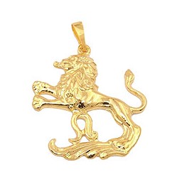 zodiac pendant lion gold plated