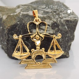 zodiac pendant libra gold plated