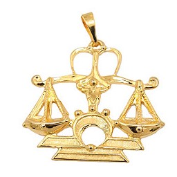 zodiac pendant libra gold plated