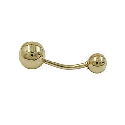 belly button piercing bananabell 21x7mm large ball and sphere shiny 14k gold