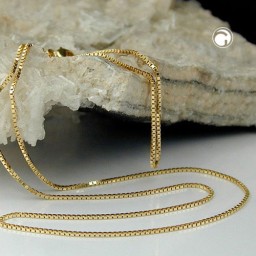 necklace 1x1mm box chain 14k gold