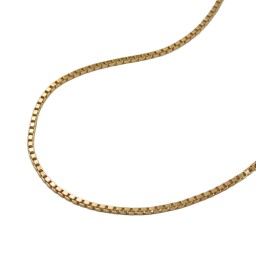 necklace 1x1mm box chain 14k gold