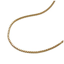 necklace 1x1mm box chain 14k gold