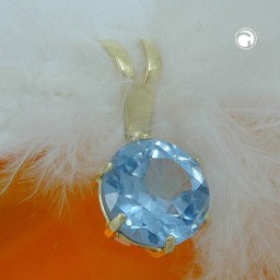 pendant 15x8mm artificial aquamarine 9k gold