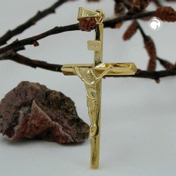 pendant 30x18mm crucifix cross with jesus 9k gold