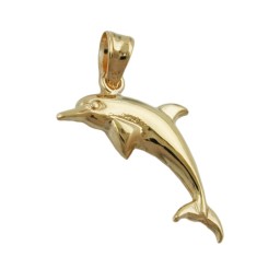 pendant 18x8mm dolphin shiny 9k gold