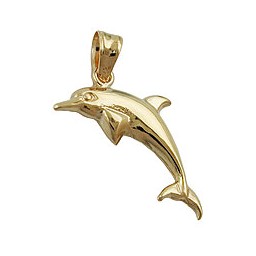 pendant 18x8mm dolphin shiny 9k gold