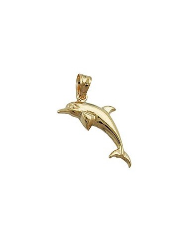 pendant 18x8mm dolphin shiny 9k gold