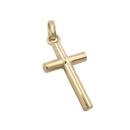 pendant 15x7mm small cross shiny 9k gold