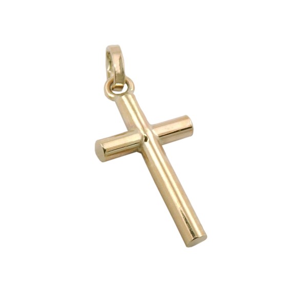 pendant 15x7mm small cross shiny 9k gold