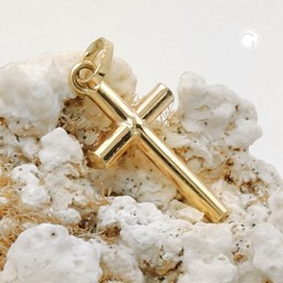 pendant 15x7mm small cross shiny 9k gold