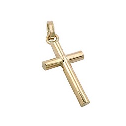 pendant 15x7mm small cross shiny 9k gold