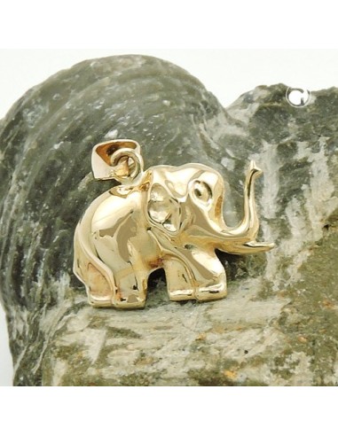 pendant 15x12mm elephant shiny 9k gold