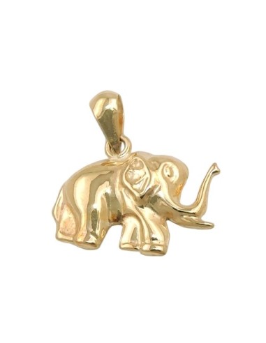 pendant 15x12mm elephant shiny 9k gold