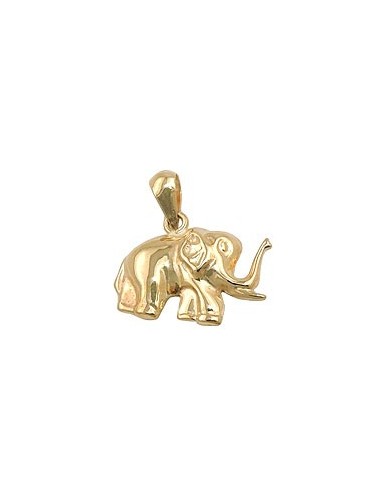pendant 15x12mm elephant shiny 9k gold
