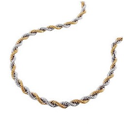 bracelet 2.8mm french rope chain bicolor 14k gold 21cm