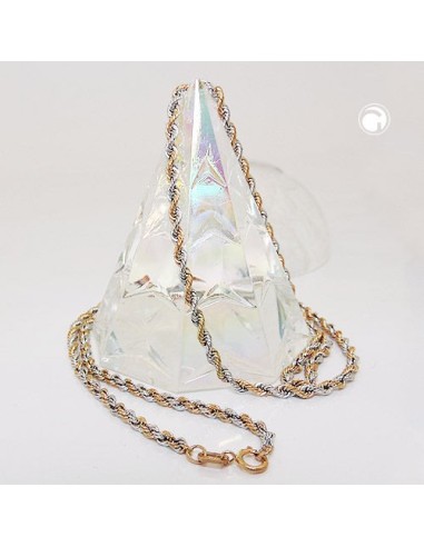 necklace 2.8mm rope-chain bicolor 14kt gold 45cm