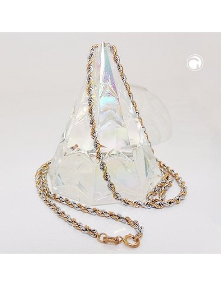 necklace 2.8mm rope-chain bicolor 14kt gold 45cm