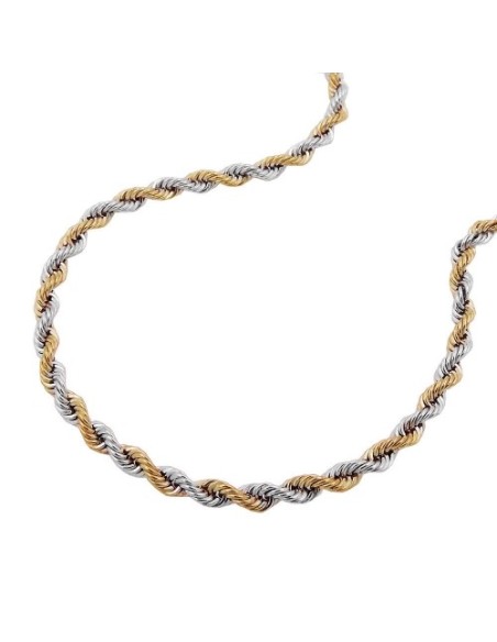 necklace 2.8mm rope-chain bicolor 14kt gold 45cm