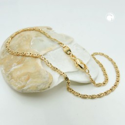 necklace s-curb 2xdiamond cut 14k gold