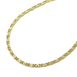 necklace s-curb 2xdiamond cut 14k gold