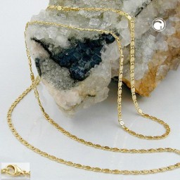 necklace s-curb 2xdiamond cut 14k gold