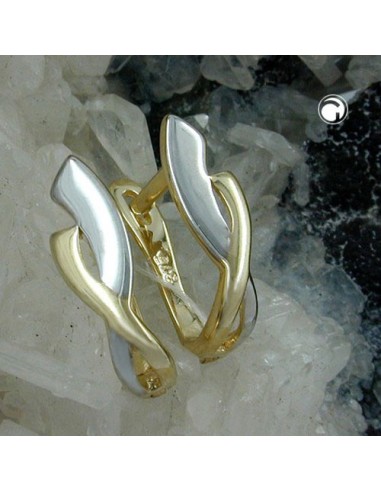 hoop earring 13x4mm hinged hoops creole bicolor 9k gold