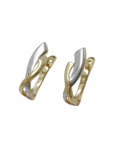 hoop earring 13x4mm hinged hoops creole bicolor 9k gold