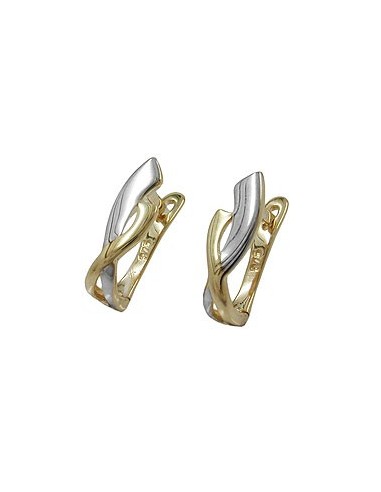 hoop earring 13x4mm hinged hoops creole bicolor 9k gold