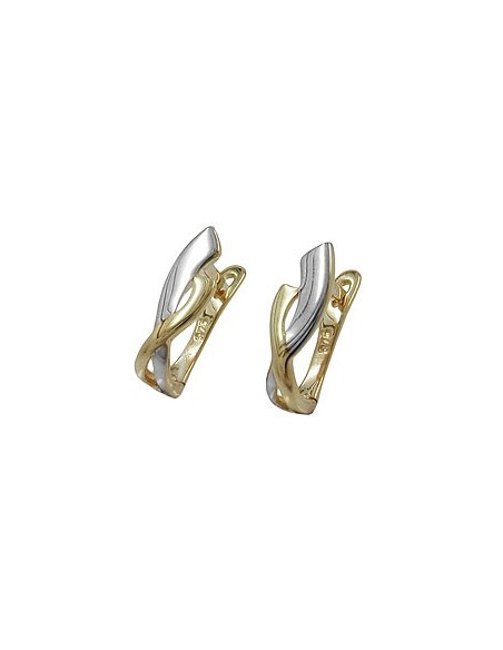 hoop earring 13x4mm hinged hoops creole bicolor 9k gold