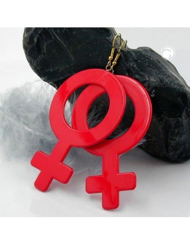 drop earrings women sign red