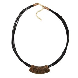 necklace tube flat curved brass