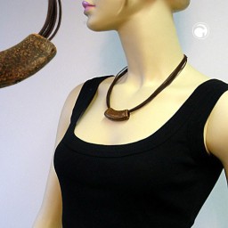 necklace tube flat curved brass