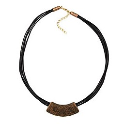 necklace tube flat curved brass