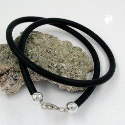 necklace 6mm rubber silver clasp