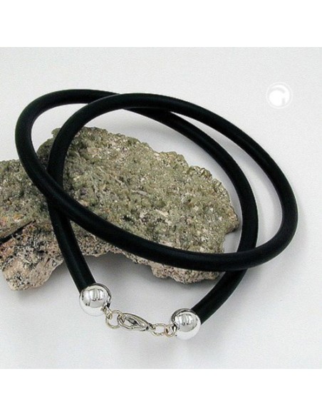 necklace 6mm rubber silver clasp