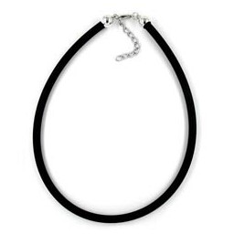 necklace 6mm rubber silver clasp