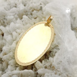 engraving pendant oval 9k gold