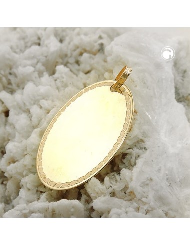 engraving pendant oval 9k gold