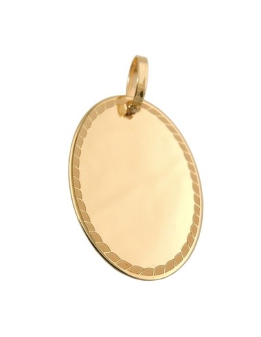 engraving pendant oval 9k gold