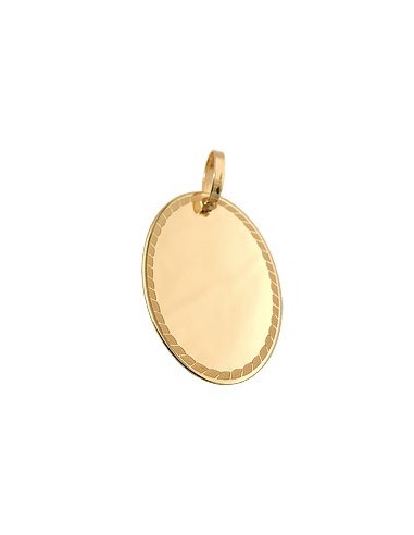 engraving pendant oval 9k gold