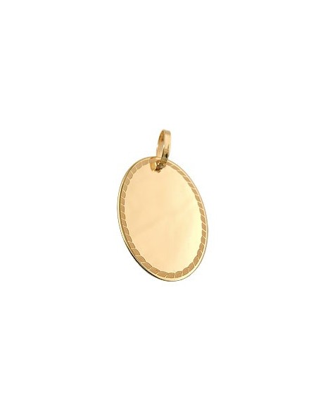 engraving pendant oval 9k gold